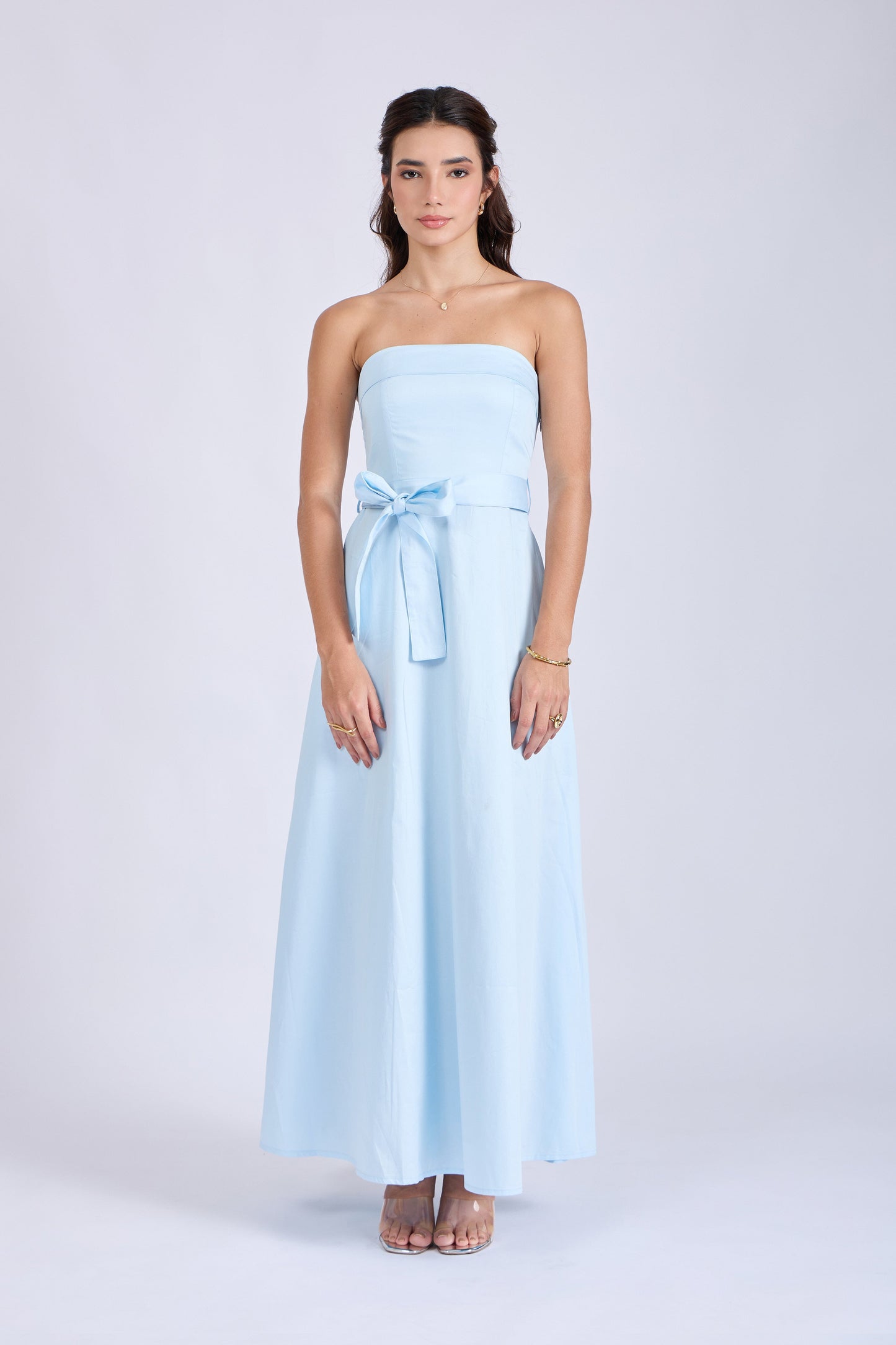 Powder Blue Tube Bow Dress – SIENNA