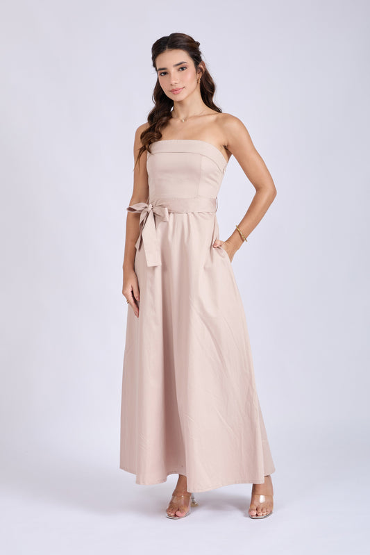 Sand Tube Bow Dress – SIENNA