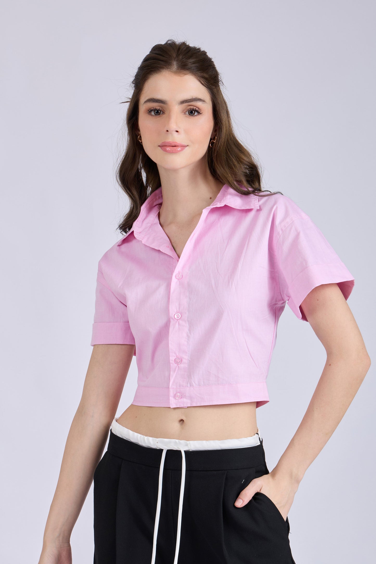 Flamingo Crop Shirt with Tie-Up Detail – SLIDE