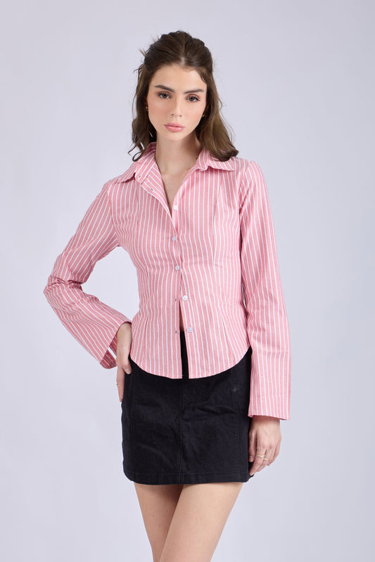 Red Striped Fitted Shirt – IRIS