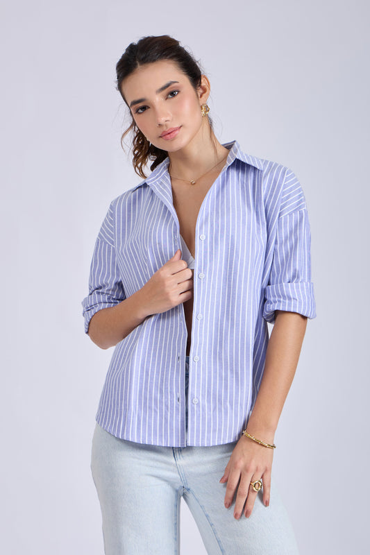 Blue Striped Oversized Shirt – CANVA