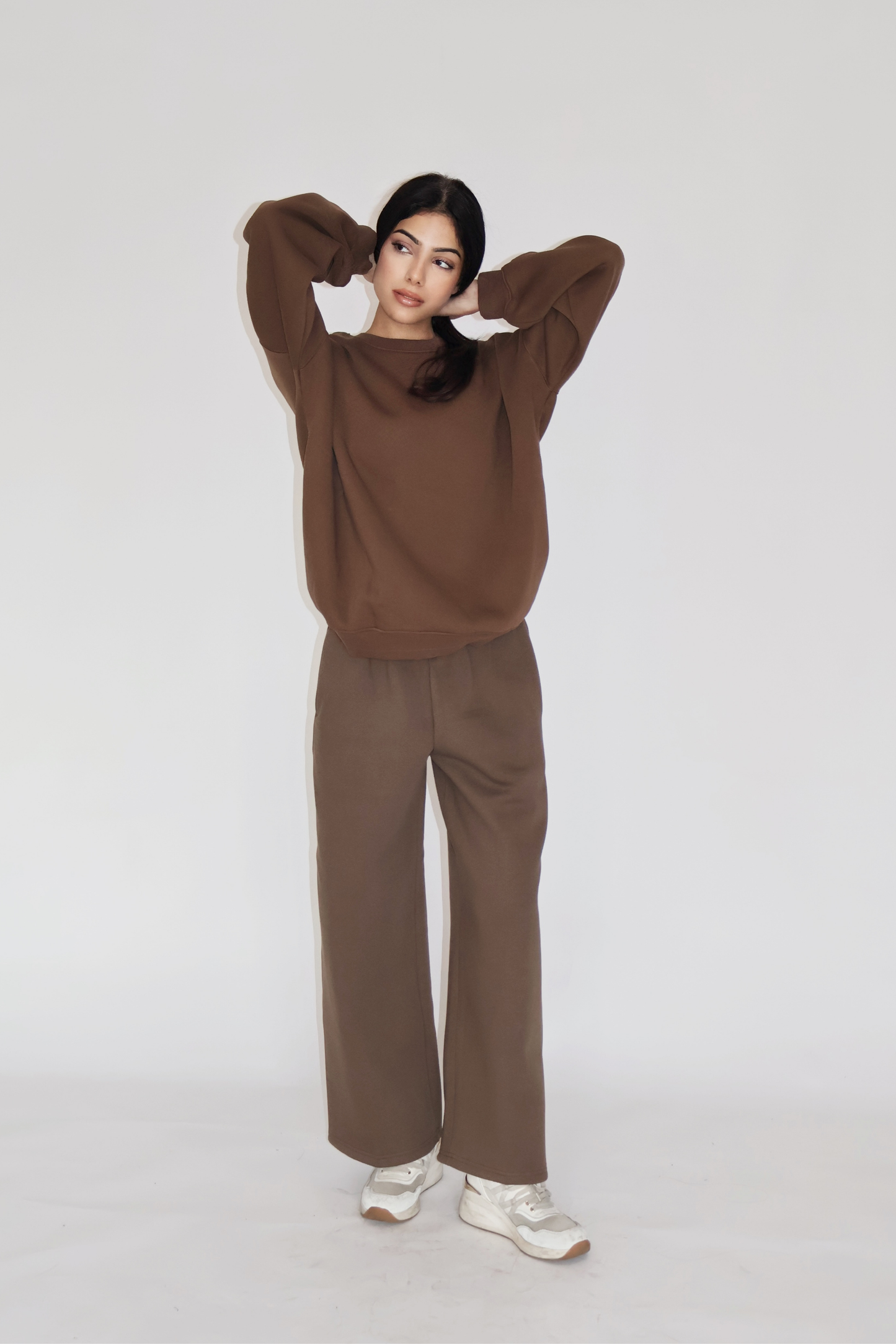 CREWNECK CO-ORD SET - (Brown)