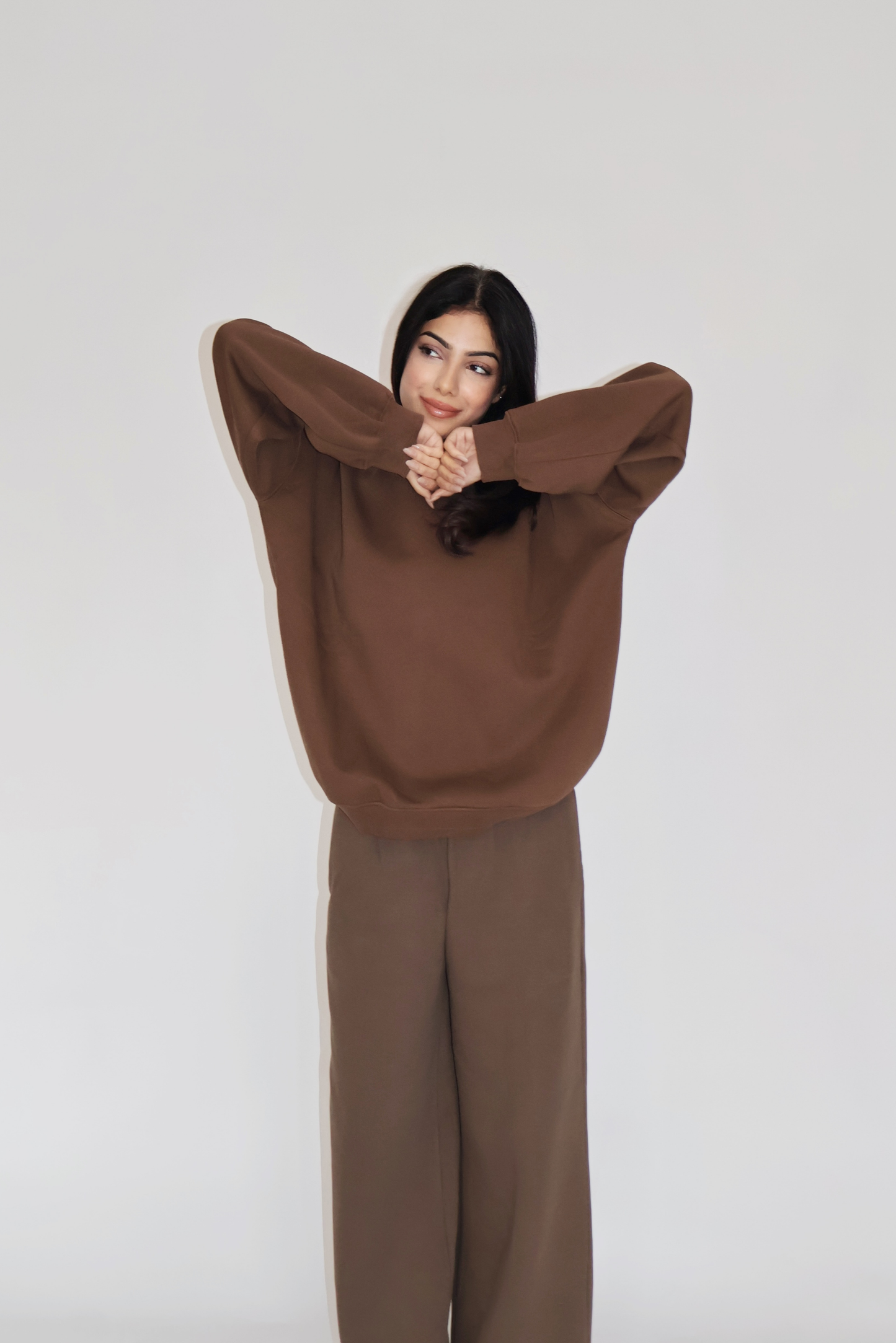 CREWNECK CO-ORD SET - (Brown)